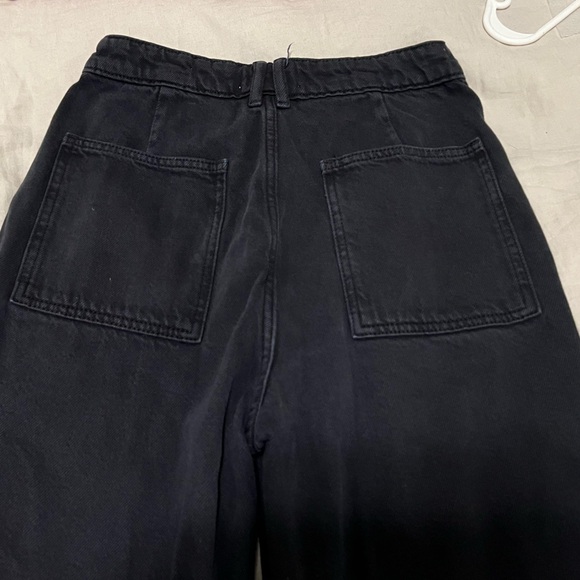 Zara Black High Rise Wide Leg Camp Pocket Jeans - Picture 5 of 5
